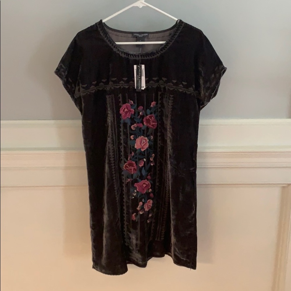 Velvet Floral Chelsea & Theodore Dress